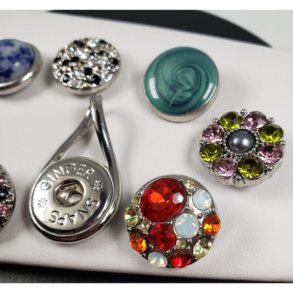 Ginger Snap Pendant with Set of 7 Cluster Rhinestone 18-20mm Fit Ginger Charms - Picture 5 of 11